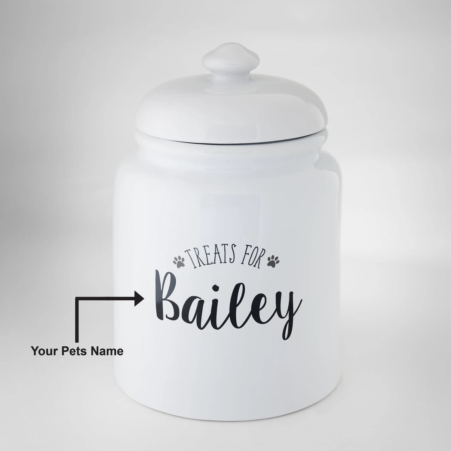 Frisco Ceramic "Treats For" Personalized Treat Jar, 13 Cup, 104oz 6 Frisco Ceramic "Treats For" Personalized Treat Jar, 13 Cup, 104oz - Image 6