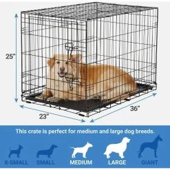 Frisco Fold & Carry Single Door Collapsible Wire Dog Crate & Frisco Premium Extra Large Printed Dog Training & Potty Pads -Frisco 303438 PT2. AC SS1800 V1623073652