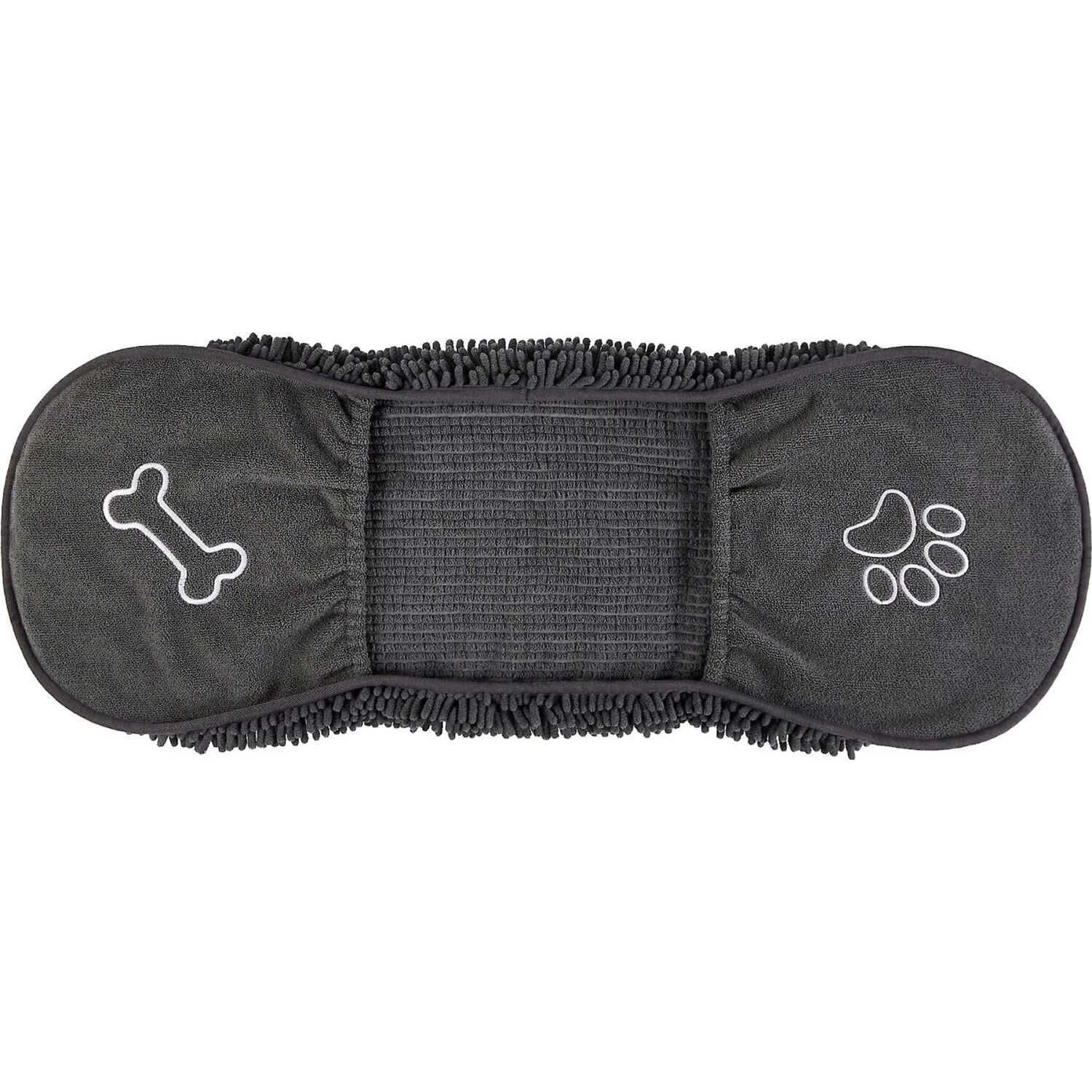 Frisco Microfiber Chenille Shammy Towel & Frisco Microfiber Chenille Paw Print Dog & Cat Mat, Dark Gray 2 Frisco Microfiber Chenille Shammy Towel & Frisco Microfiber Chenille Paw Print Dog & Cat Mat, Dark Gray - Image 2