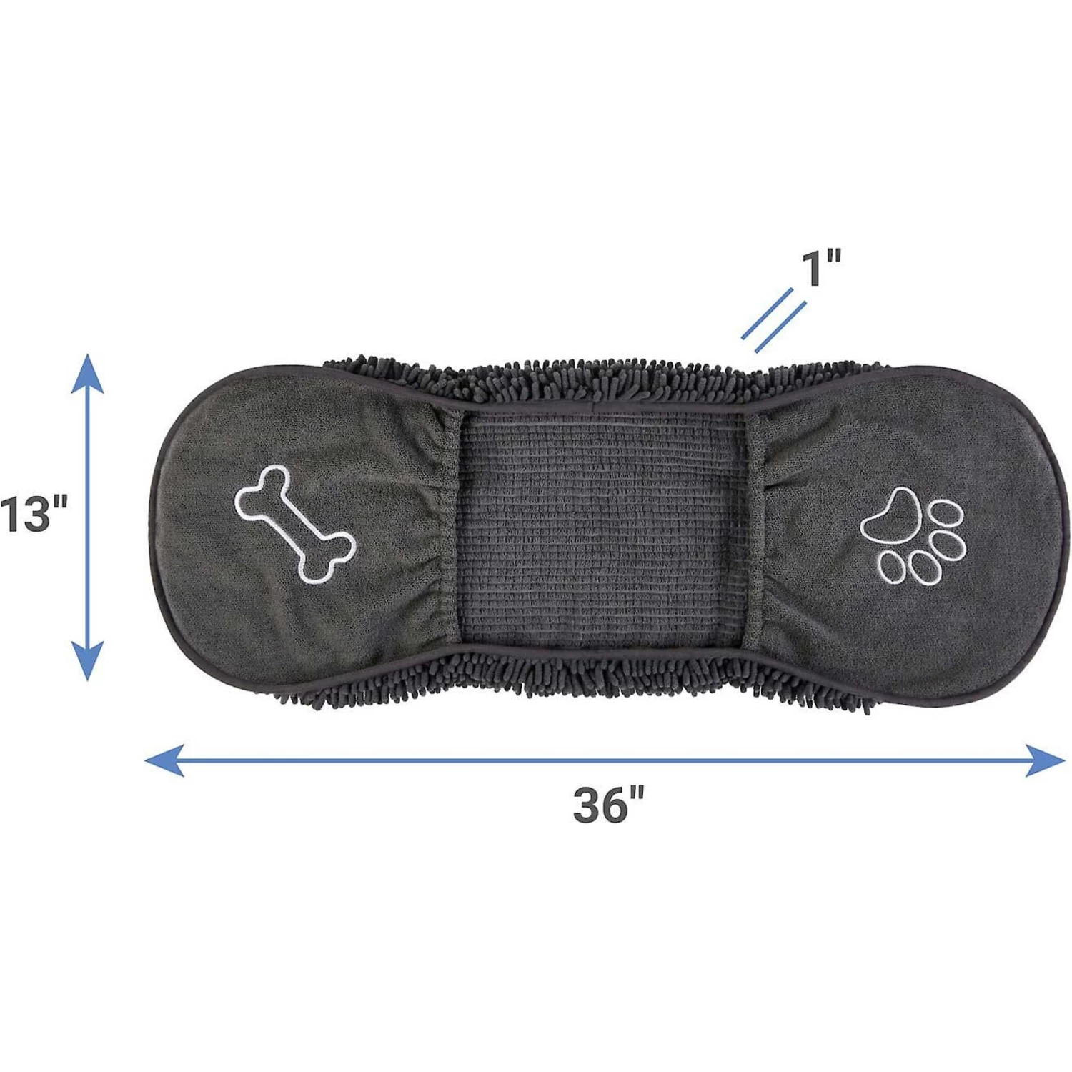 Frisco Microfiber Chenille Shammy Towel & Frisco Microfiber Chenille Paw Print Dog & Cat Mat, Dark Gray 3 Frisco Microfiber Chenille Shammy Towel & Frisco Microfiber Chenille Paw Print Dog & Cat Mat, Dark Gray - Image 3