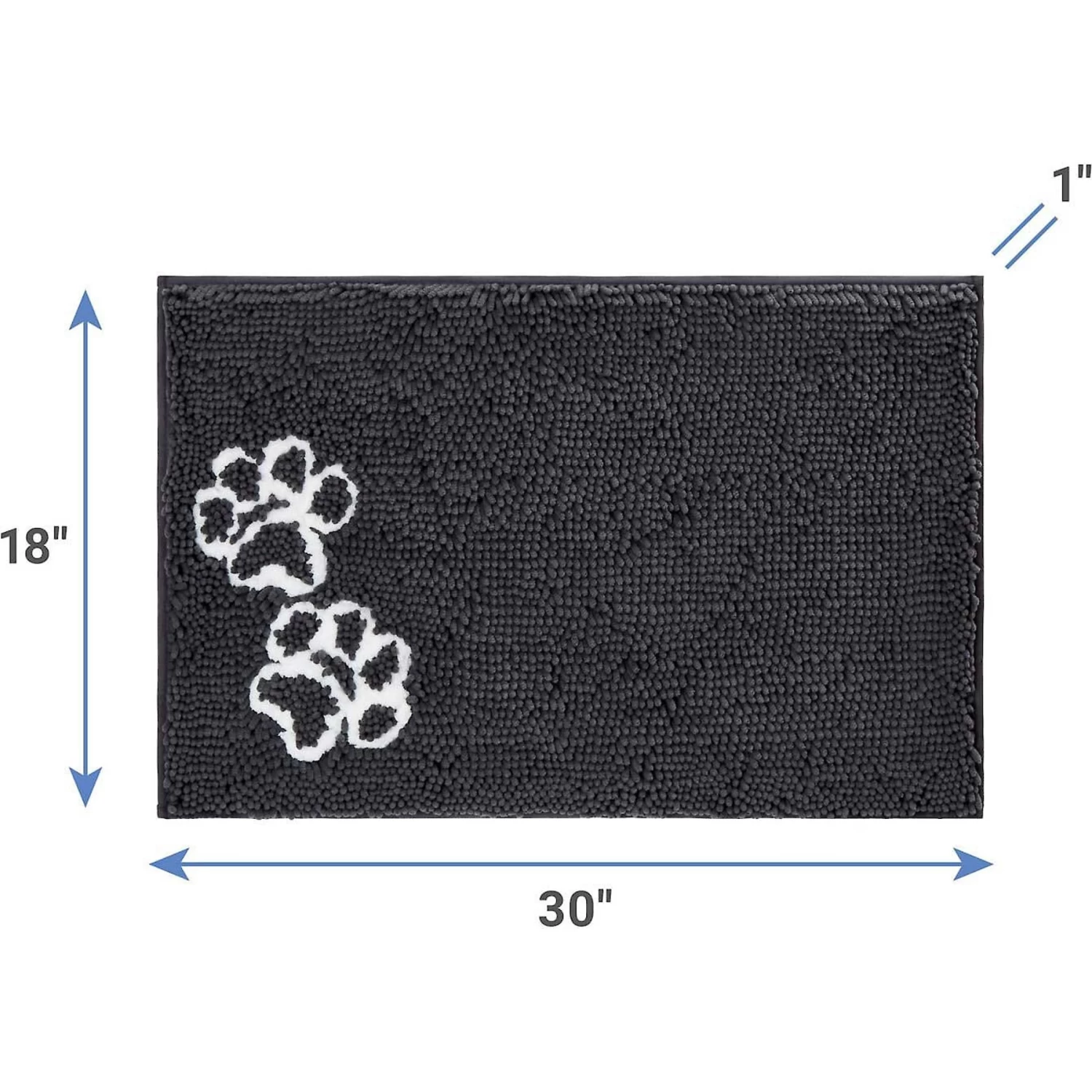 Frisco Microfiber Chenille Shammy Towel & Frisco Microfiber Chenille Paw Print Dog & Cat Mat, Dark Gray 7 Frisco Microfiber Chenille Shammy Towel & Frisco Microfiber Chenille Paw Print Dog & Cat Mat, Dark Gray - Image 7