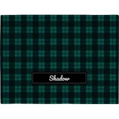 Frisco Personalized Plaid Soft Fleece Cat & Dog Blanket, 30" X 40"