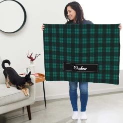 Frisco Personalized Plaid Soft Fleece Cat & Dog Blanket, 30" X 40" -Frisco 303999 PT5. AC SS1800 V1637610115