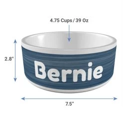 Frisco Personalized Heathered Ceramic Dog Bowl, 4.75-cup, 38oz -Frisco 306767 PT3. AC SS1800 V1636036369