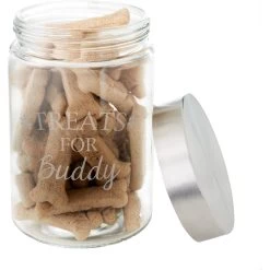 Frisco Paw Print Glass Personalized Treat Jar With Lid, 5 Cup, 40oz -Frisco 309522 PT3. AC SS1800 V1645206096
