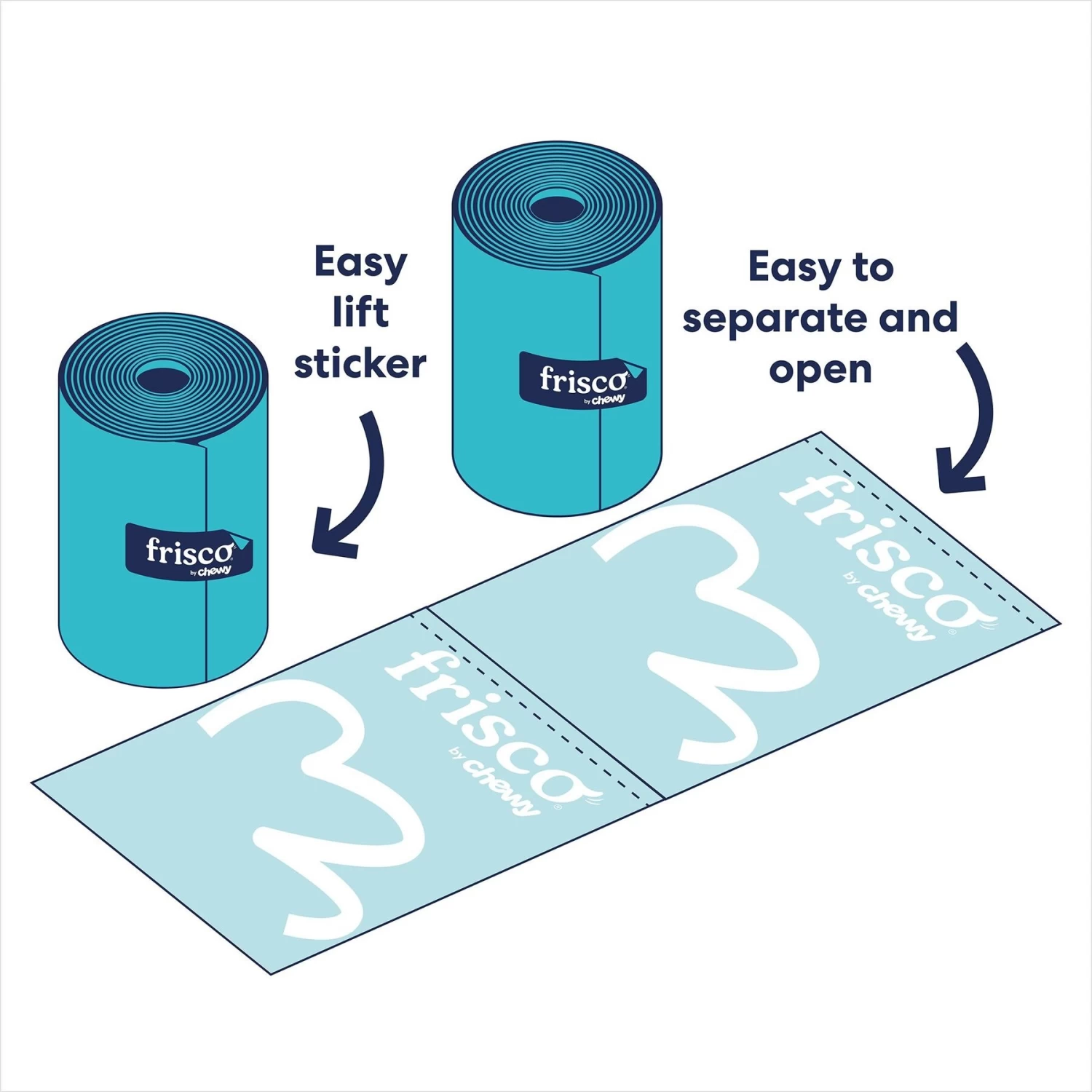 Frisco Solid & Printed Blue Assorted Poop Bags 2 Frisco Solid & Printed Blue Assorted Poop Bags - Image 2