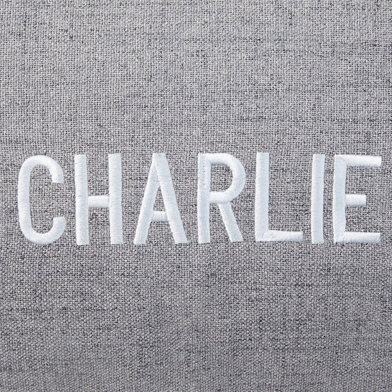 Frisco Personalized Knife Edge Bed, Dark Grey Linen, Large 4 Frisco Personalized Knife Edge Bed, Dark Grey Linen, Large - Image 4