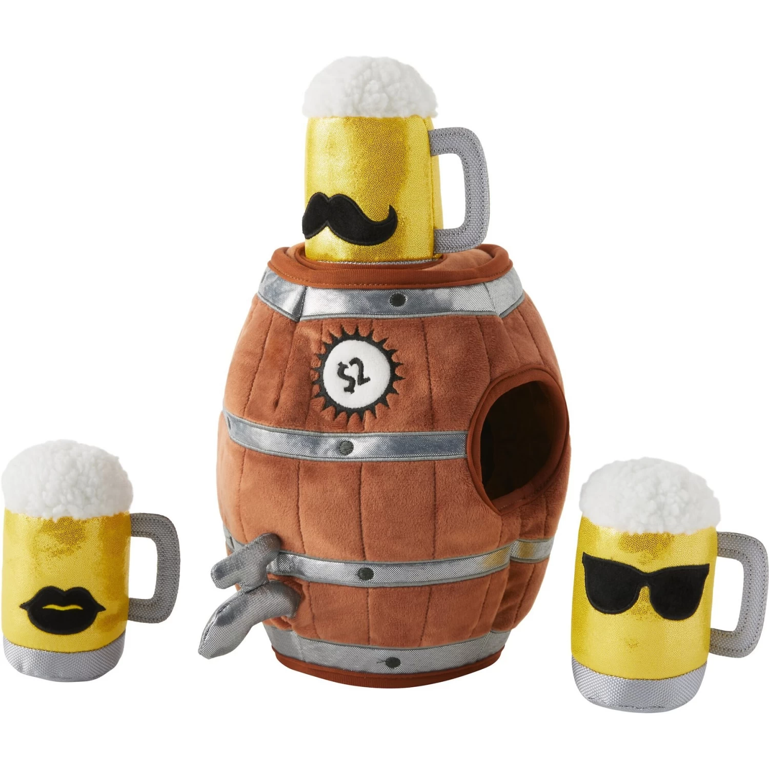 Frisco Beer & Keg Plush Squeaky Dog Toy, 4 Count 1 Frisco Beer & Keg Plush Squeaky Dog Toy, 4 Count