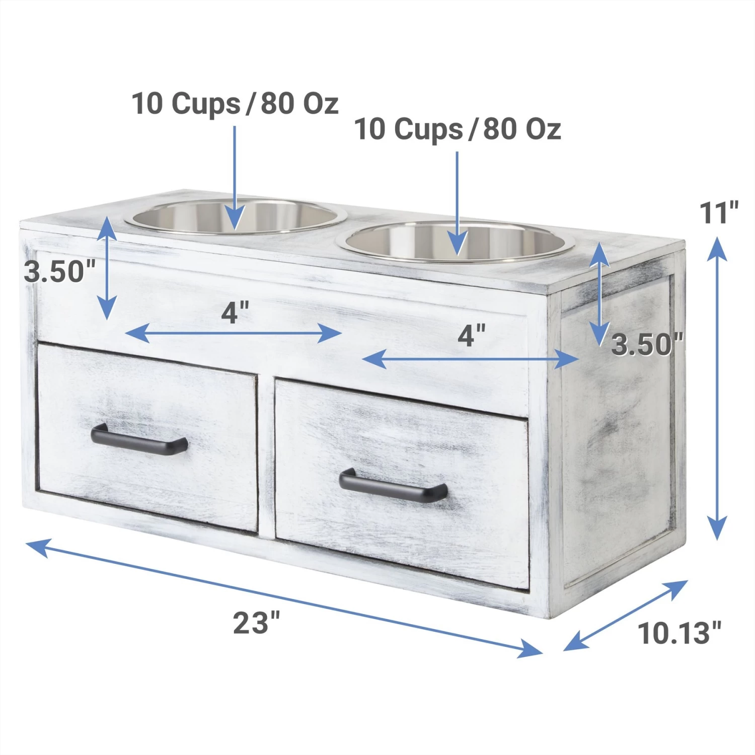 Frisco Premium Wood Elevated Large Breed Dog Bowl With Storage Station, 10 Cup 2 Frisco Premium Wood Elevated Large Breed Dog Bowl With Storage Station, 10 Cup - Image 2
