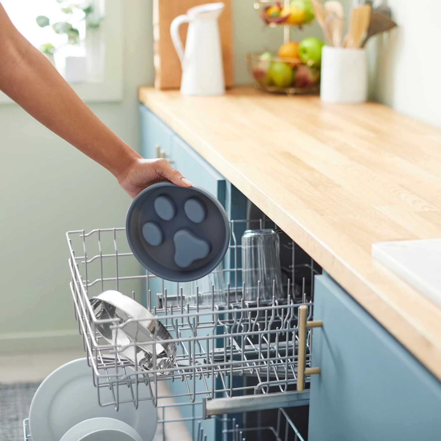 Frisco Silicone Stainless Paw Steel Slow Feeder Dog & Cat Bowl 6 Frisco Silicone Stainless Paw Steel Slow Feeder Dog & Cat Bowl - Image 6