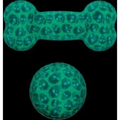 Frisco Halloween Glow In The Dark TPR Squeaky Bone & Ball Dog Toy -Frisco 344130 PT2. AC SS1800 V1659023724