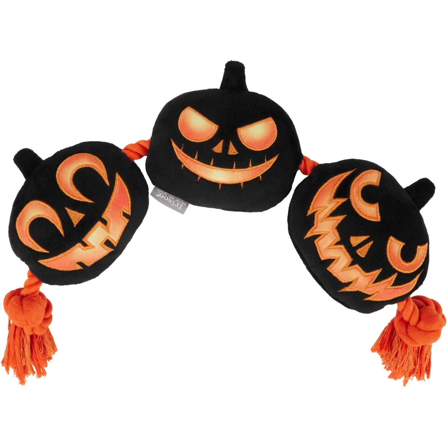 Frisco Halloween Pumpkins Plush With Rope Squeaky Dog Toy 1 Frisco Halloween Pumpkins Plush With Rope Squeaky Dog Toy