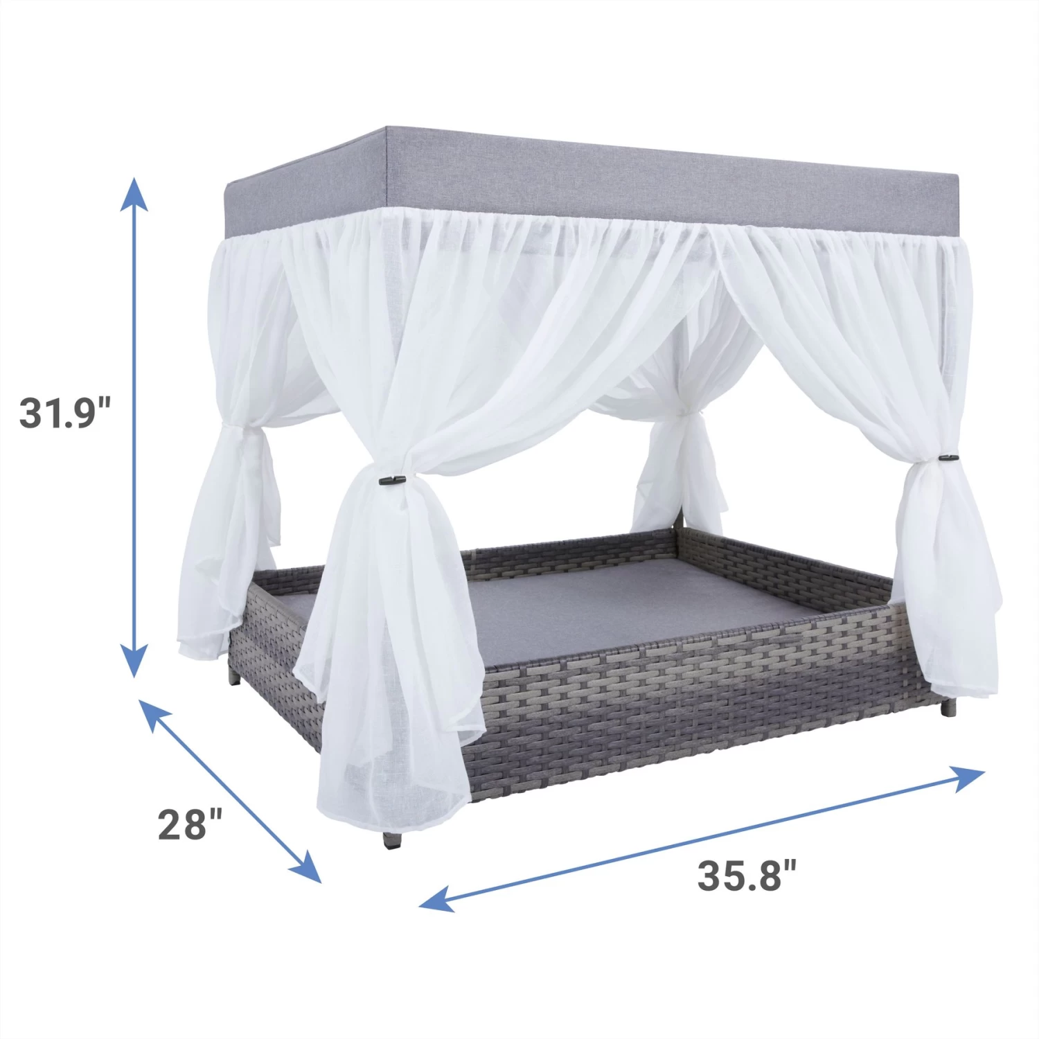 Frisco Outdoor Wicker Canopy Dog Bed 2 Frisco Outdoor Wicker Canopy Dog Bed - Image 2