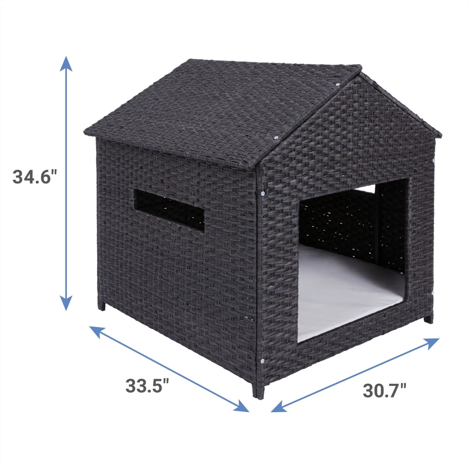 Frisco Outdoor Wicker Dog House & Bed 2 Frisco Outdoor Wicker Dog House & Bed - Image 2