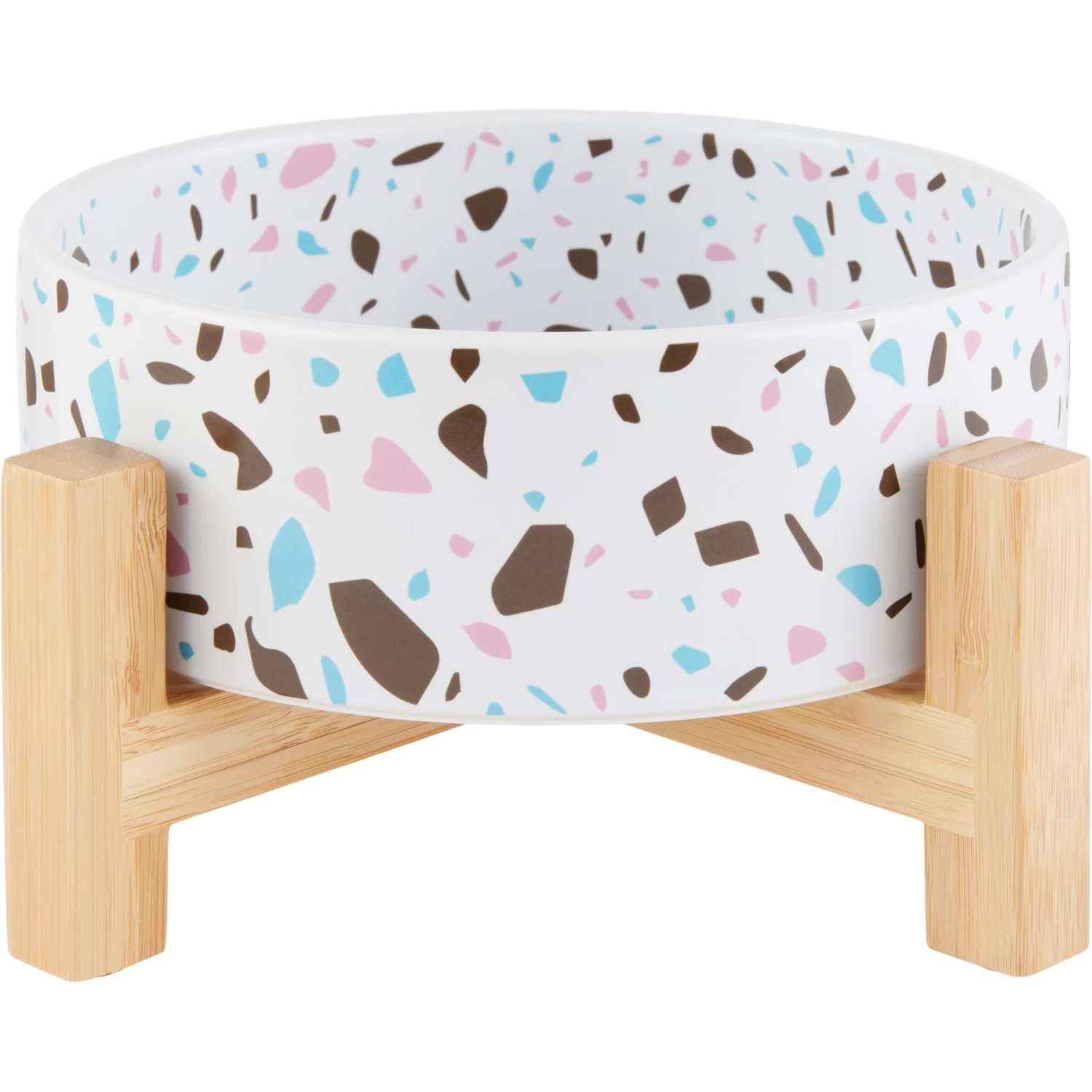 Frisco Elevated Terrazzo Non-skid Ceramic Bowl With Bamboo Stand 6 Frisco Elevated Terrazzo Non-skid Ceramic Bowl With Bamboo Stand - Image 6