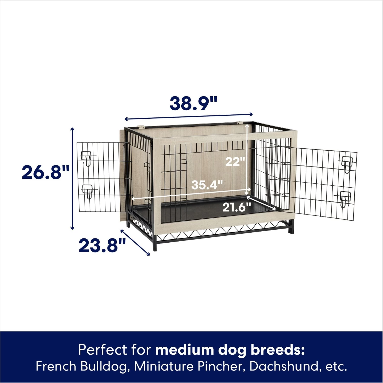 Frisco Easy Set-Up Wood Furniture Style Dog Crates 2 Frisco Easy Set-Up Wood Furniture Style Dog Crates - Image 2