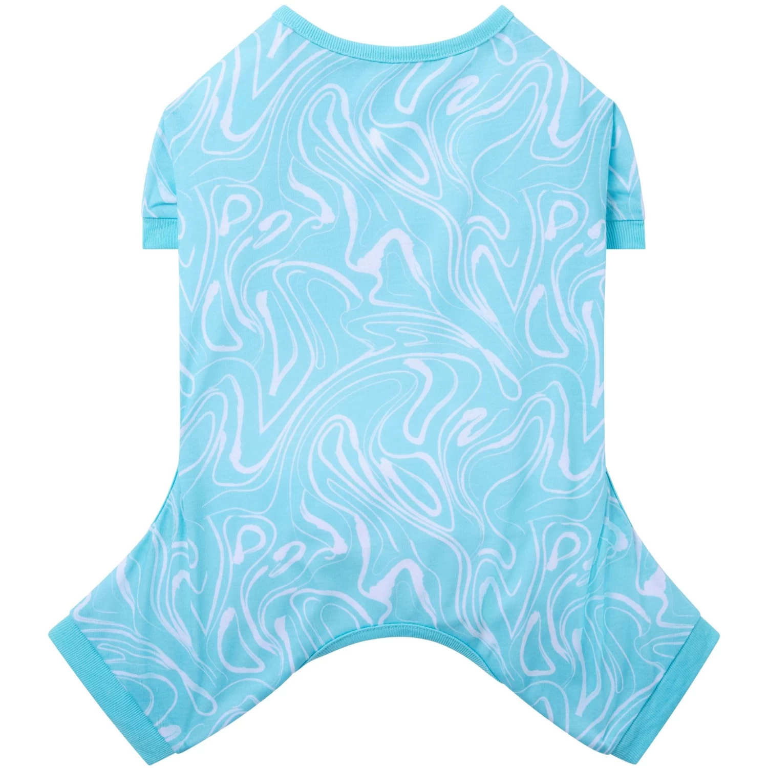 Frisco Blue Ocean Waves Dog & Cat Jersey PJs 1 Frisco Blue Ocean Waves Dog & Cat Jersey PJs