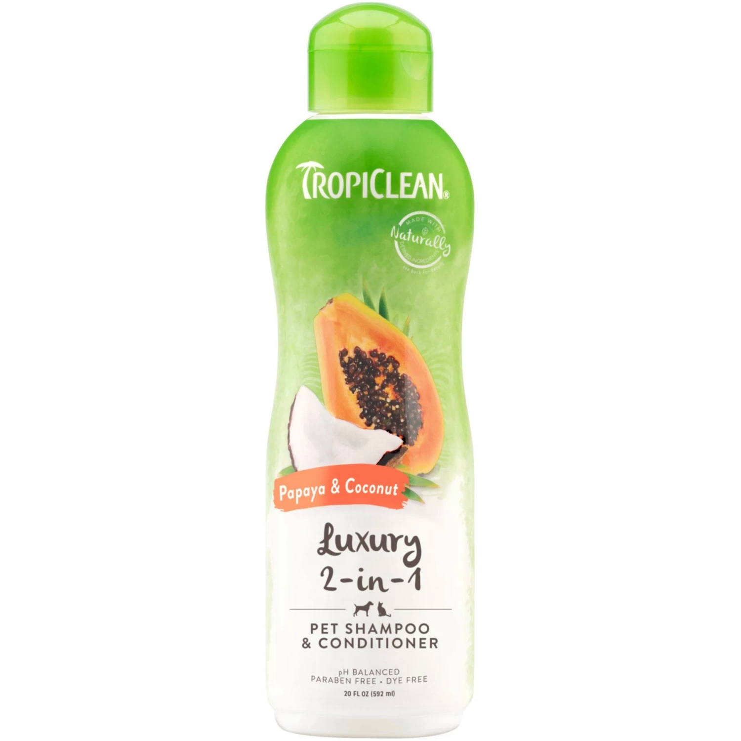 TropiClean Luxury 2 In 1 Papaya & Coconut Pet Shampoo & Conditioner & Frisco Cat & Dog Bristle Brush 2 TropiClean Luxury 2 In 1 Papaya & Coconut Pet Shampoo & Conditioner & Frisco Cat & Dog Bristle Brush - Image 2