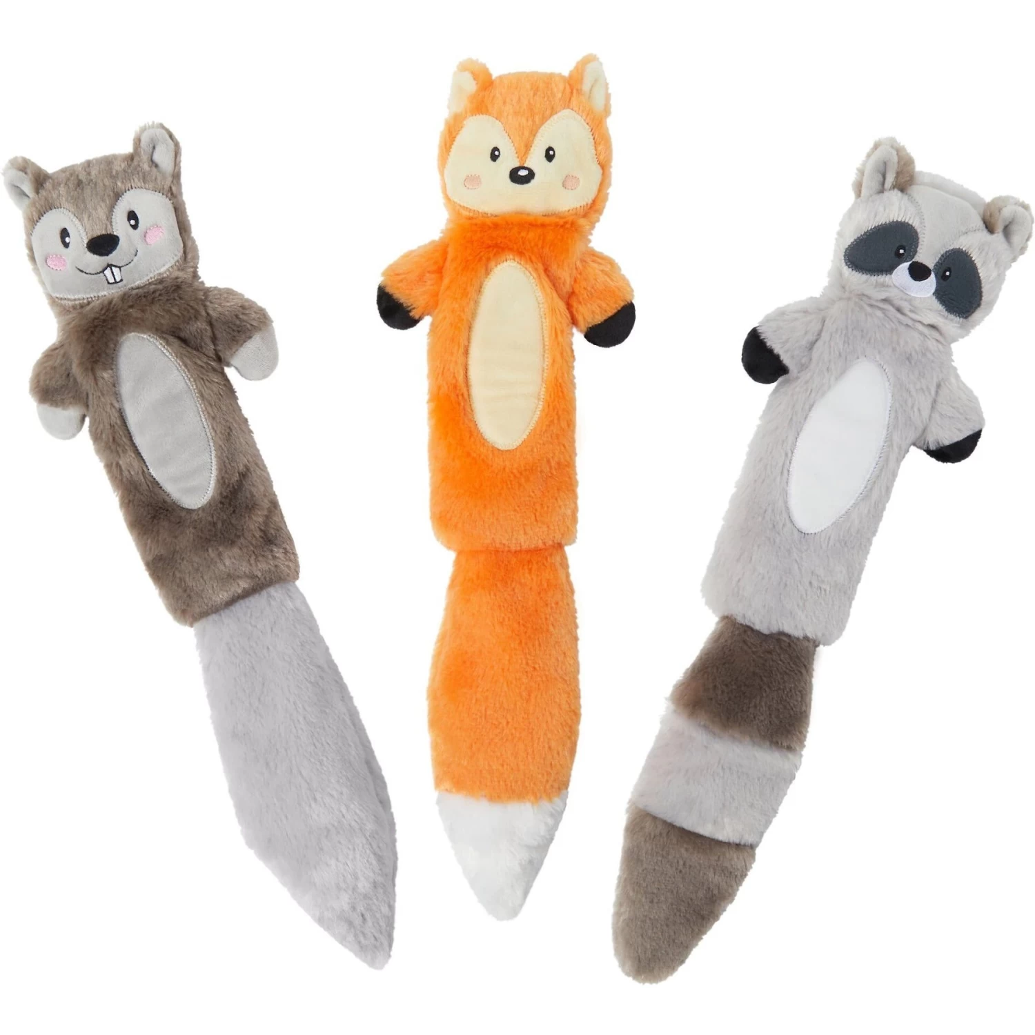 Frisco Forest Friends Stuffing-Free Skinny Plush Squeaky Dog Toy + 3 Items 2 Frisco Forest Friends Stuffing-Free Skinny Plush Squeaky Dog Toy + 3 Items - Image 2