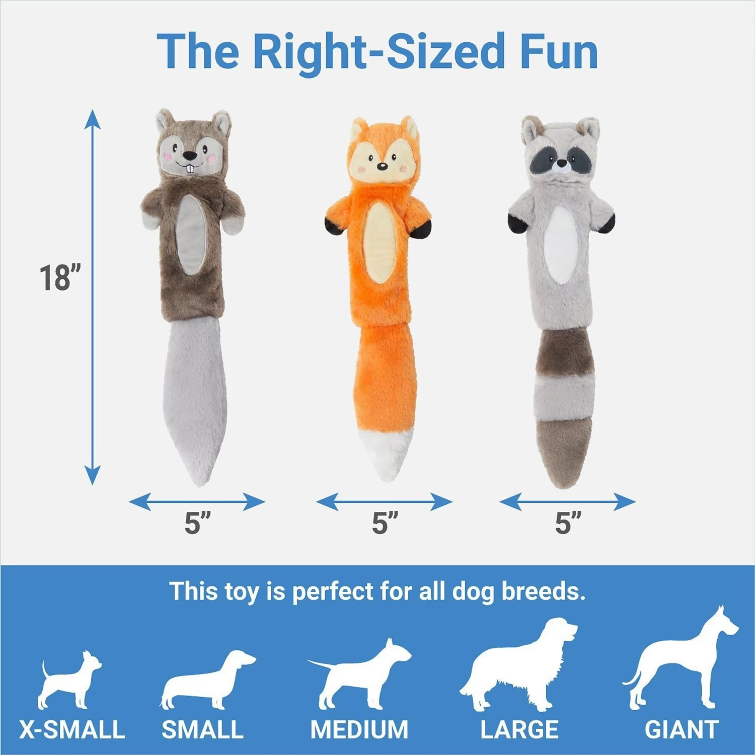 Frisco Forest Friends Stuffing-Free Skinny Plush Squeaky Dog Toy + 3 Items 3 Frisco Forest Friends Stuffing-Free Skinny Plush Squeaky Dog Toy + 3 Items - Image 3