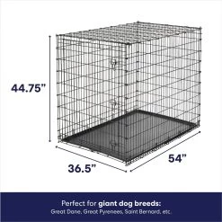 Frisco Heavy Duty Single Door Wire Dog Crate & MidWest Quiet Time Fleece Dog Crate Mat -Frisco 933510 PT2. AC SS1800 V1692304490