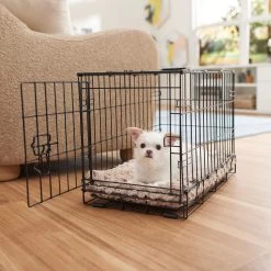 Frisco Double Door Furniture Style Dog Crate, Black & Frisco Swirl Dog Crate Mat -Frisco 947710 PT8. AC SS1800 V1693924254