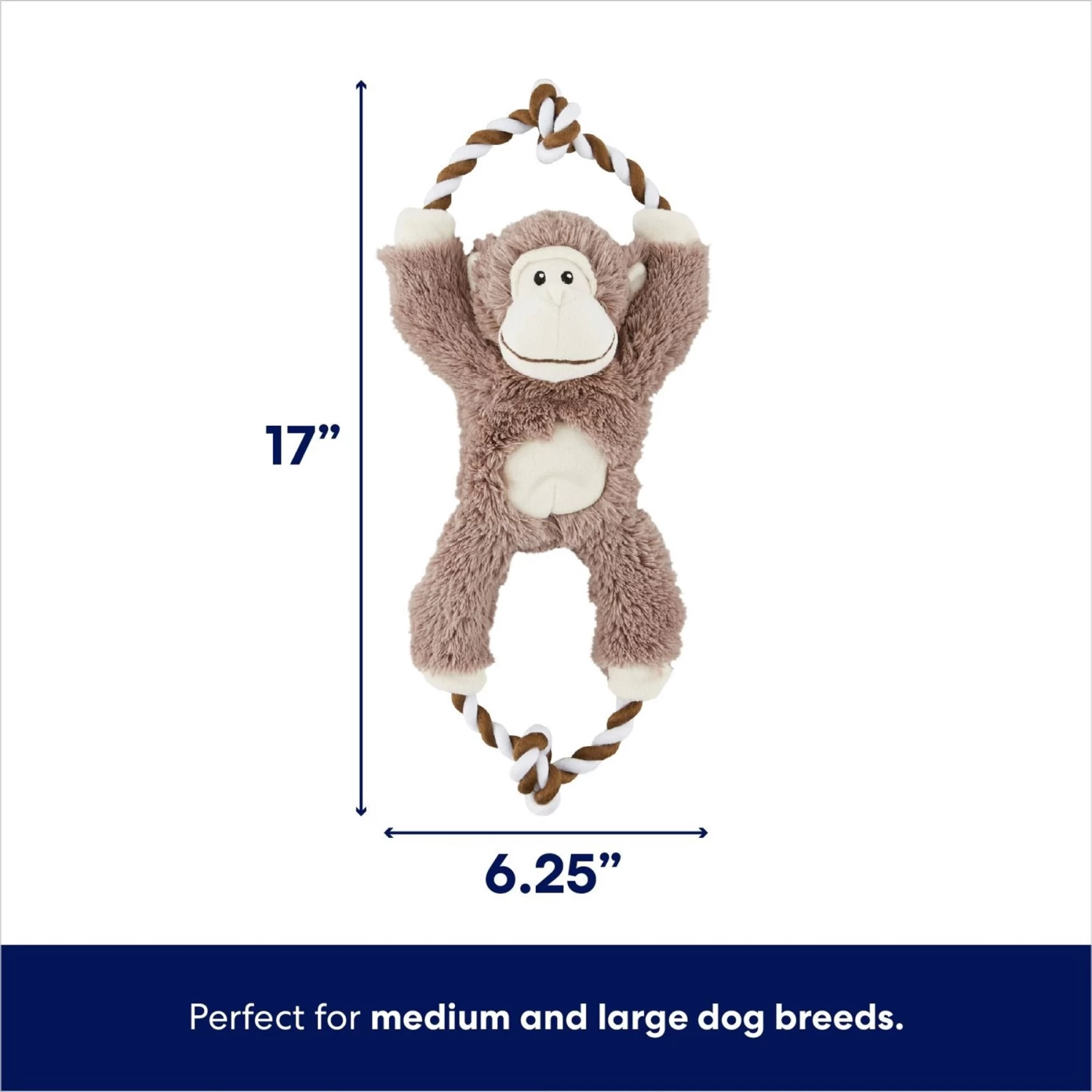 Frisco Monkey Plush With Rope Squeaky Dog Toy & Frisco Cow Plush With Inside Rope Squeaky Dog Toy 3 Frisco Monkey Plush With Rope Squeaky Dog Toy & Frisco Cow Plush With Inside Rope Squeaky Dog Toy - Image 3
