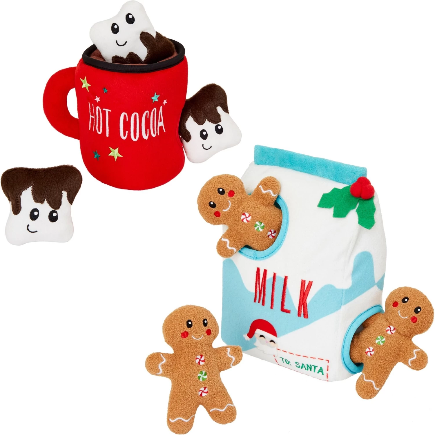 Frisco Holiday Hot Cocoa Hide & Seek Puzzle Plush Squeaky Dog Toy & Frisco Holiday Milk & Gingerbread Cookies Hide & Seek Puzzle Plush Squeaky Dog Toy 1 Frisco Holiday Hot Cocoa Hide & Seek Puzzle Plush Squeaky Dog Toy & Frisco Holiday Milk & Gingerbread Cookies Hide & Seek Puzzle Plush Squeaky Dog Toy